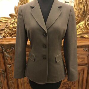 FITTED TAHARI BLAZER JACKET. size 4, MAYBE GREEN OR BROWN???  AL
